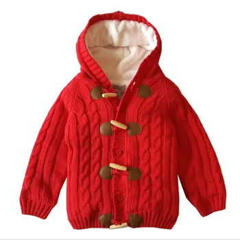 mergaičių paltai hoodies žiemos drabužių bamblys mergina kailis šiltas viršūnes žiemą mažai mergaitei paltai megzti striukė raudonas megztinis outwear kūdikių