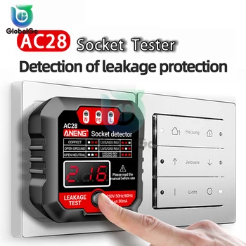 AC28 Lizdas, Skaitmeninis Testeris Smart LCD Įtampos Detektorius MUMS/ES Universal Baterija Testeris, Tikrinimo, Bandymo Galios Socker Etapas Matuoklis